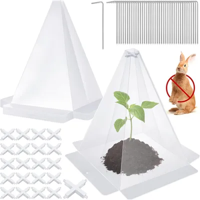 Productafbeelding van 20 stuks plantenafdekkingen kunststof, 28 cm x 20 cm, opvouwbaar, herbruikbaar