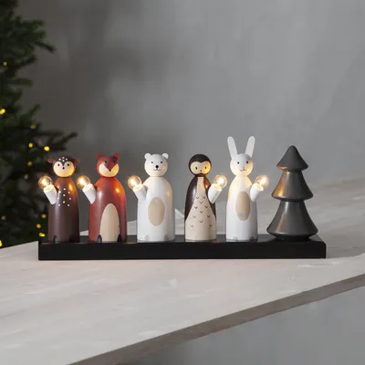 Zdjęcie produktu dla Świecznik drewniany kolorowy FOREST FRIENDS