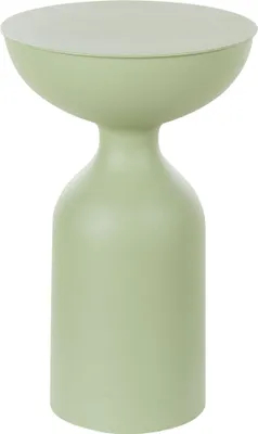 Produktbild von BELIANI Beistelltisch Hellgrün Metall Matt Hoch Rund 36 cm T-Form Pilzform Konisch Retro-Stil Couchtisch für Pflanzen Wohnzimmer Ausstattung