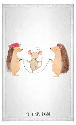 Produktbild von Mr. & Mrs. Panda Handtuch Igel Seilhüpfen - Weiß - Geschenk, Seilspringen, Lustige Sprüche, Design, Frotteetuch, Gäste-WC, gäste wc, Kinder, Kindergarten, Klein, Maus
