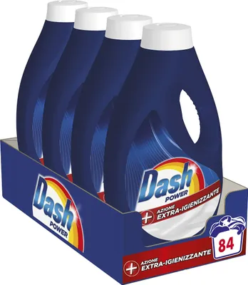 Produktbild von Dash Waschmittel für Flüssigwaschmaschine, 84 Waschgänge (4 x 21), extra desinfizierend, gründliche Reinigung gegen Schmutz und Bakterien