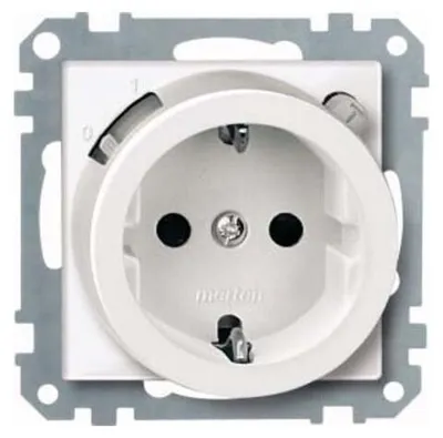 Productafbeelding van Merten FI-SCHUKO stopcontact BRS 233819, polarwit, glanzend, systeem M