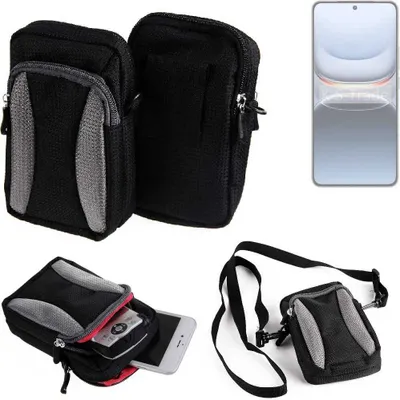 Produktbild von K-S-Trade Holster Schutz Hülle kompatibel mit Vivo iQOO 13 Handy Hülle Gürteltasche Umhängetasche mit Zusatzfach schwarz