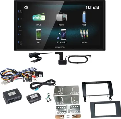 Produktbild von Kenwood DMX-125DAB Bluetooth USB Digitalradio Einbauset für Mercedes SLK R171