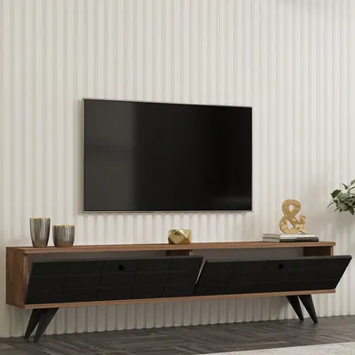 Immagine prodotto di Tresana - Mobile Porta tv, 160x25x35h cm Nero Antracite, 2 Ante