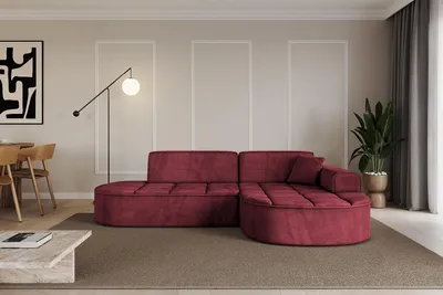 Produktbild von ALTDECOR Ecksofa in L- Form TARO-L1 - 243x171x79,5 cm Bordeauxrot - Corner Sofa Bett Eckcouch Couch Wohnlandschaft Cauchsofa