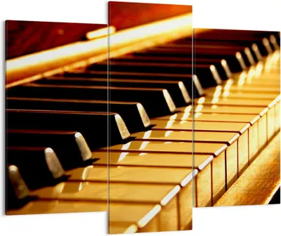 Produktbild von Bild auf Leinwand - Leinwandbild - Klavier Musik Konzert - 130x100cm - Wand Bild - Wanddeko - Leinwanddruck - Bilder - Kunstdruck - Wanddekoration - Leinwand bilder - Wandkunst - CB130x100-2200