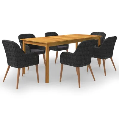 Produktbild von 7-tlg. Garten-Essgruppe Schwarz