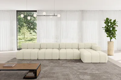 Produktbild von ALTDECOR Modulares Sofa Ecksofa in L-Form - Razon-L3 - 380x160x70 cm Beige Corner modular Sofa Eckcouch Couch Wohnlandschaft Cauchsofa Polstersofa