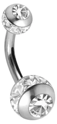 Produktbild von Bauchnabelpiercing Titan Mini Bananabell EPOXY-RING-KUGELN + KRISTALLE