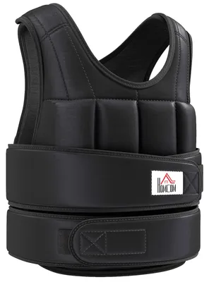 Zdjęcie produktu dla Kamizelka obciążeniowa o wadze 20 kg z odpinanymi obciążnikami | Kolor: czarny | Wymiary: 50x60x17 cm