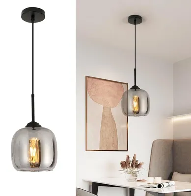 Zdjęcie produktu dla Nowoczesna lampa wisząca ze szkła dymionego