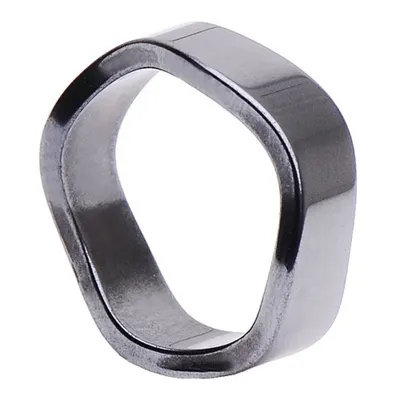 Produktbild von Ring aus echtem Hämatit gewellt grau dunkelgrau glatt Hämatitring Steinring
