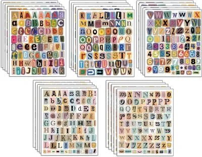 Image de Lot de 1890 autocollants en lettres, étanches, multicolores, pour scrapbooking