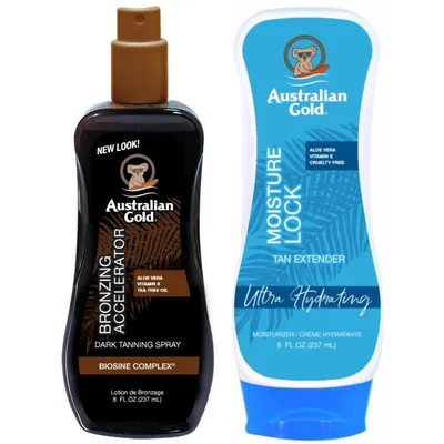 Produktbild von Australian Gold Dark Tanning Accelerator Spray + Feuchtigkeitssperre, 237 ml