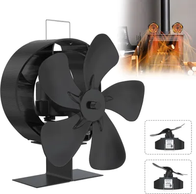 Obrázok produktu pre Krbový ventilátor XMTECH, tepelne ovládaný, otočný krbový ventilátor s 5 lopatkami, tichá cirkulácia tepla, krbový ventilátor bez elektrickej energie pre krbové kachle/kamná
