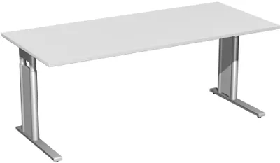 Produktbild von Geramöbel Schreibtisch höhenverstellbar, C Fuß Blende optional, 1800x800x680-820, Lichtgrau/Silber; N-647146-LS