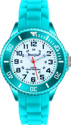 Produktbild von Brecjon Lernuhr Armbanduhr Mädchen Kinder wasserdicht Silikonuhr türkis 2602