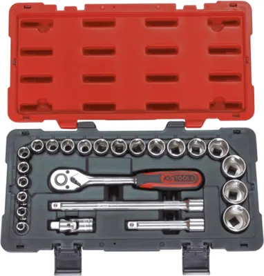 Produktbild von KS TOOLS ULTIMATE 1/2 '' Steckdose, Ratsche und Zubehörset - 24 Teile - 922.0623