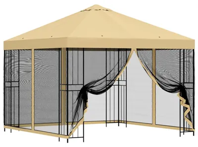 Immagine prodotto di Gazebo da giardino con pareti laterali 3 x 3 m Crema