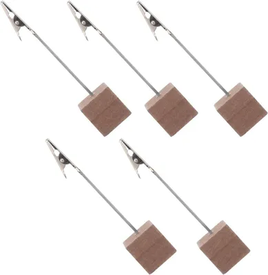 Produktbild von 10 Stück Kartenhalter aus Holz, dekorative Notizklammern, Vintage-Fotohalter für den Schreibtisch, robust und vielseitig