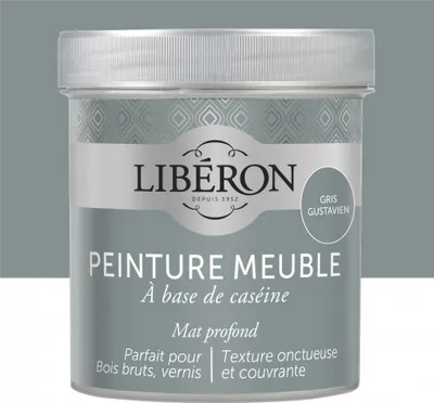 Image de Peinture meuble et boiserie Caséine LIBERON gris gustavien mat 0.5 l