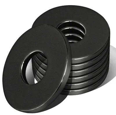 Productafbeelding van 80 zwarte M8-onderschijven, M8x16 mm, voor schroefdraadstangen en schroeven