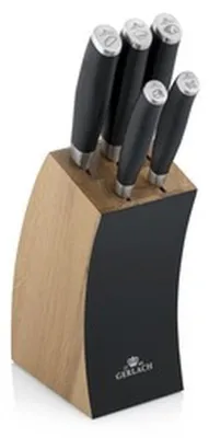 Zdjęcie produktu dla Zestaw noży 5 szt. w bloku DECO BLACK GERLACH
