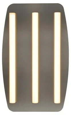 Image de ZMH Plafonnier LED Blanc chaud 3000K, 3 lampes Cuisine Plafonnier 17W Lampe de salon angulaire 48x30cm Nickel Intérieur pour cuisine Chambre Salon Bureau