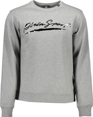 Produktbild von Grauer Herrenpullover: Sweatshirt mit Rundhals und Logo-Druck