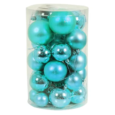 30tlg. Christbaumkugeln Weihnachtskugeln Schmuckkugeln petrol Ø 4/5/6/7cm türkis