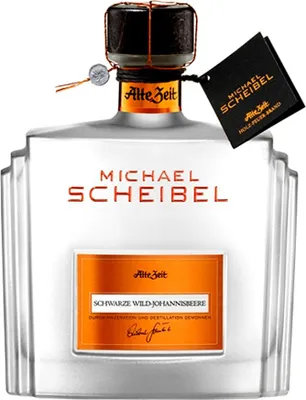 Produktbild von SCHEIBEL Alte Zeit, Schwarzer Wild-Johannisbeerbrand, 41% Vol. 0,7 l. Flasche in hochwertiger Box