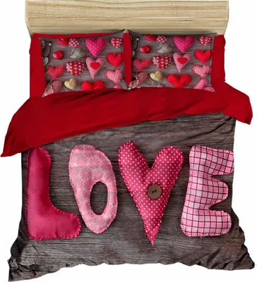 Produktbild von L'Essentiel Linge de Maison, 177, Doppel-Bettbezug-Set, 100 % POLYESTER-MICROSATIN, Rot, 200 x 220 cm