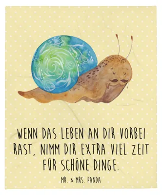 Produktbild von Mr. & Mrs. Panda Decke Schnecke Sir - Gelb Pastell - Geschenk, Weisheit, Lustige Sprüche, Motivation, Lebensmut, Schnecken, Plaid, Kuscheldecke, Tagesdecke, Lebenszeit