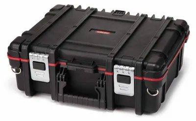 KETER Werkzeugkiste Technican Box, 48 × 18 × 38 cm, rot/grau/schwarz