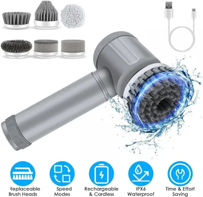 Image de Electric Cleaning Brush Universal Brush Brosse de nettoyage électrique sans fil Power Spin Scrubber Multi appareil de nettoyage