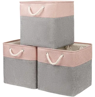 Obrázok produktu pre Omgoods – Plátené úložné boxy – Súprava 3 kusov na usporiadanie oblečenia a hračiek