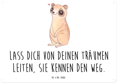 Produktbild von Mr. & Mrs. Panda tafel Plumplori Glücklich DIN A4 - Weiß - Geschenk, wandtafel, Glück, Wandbild, Blechschild, Türschild, Lustige Sprüche, Schild, Niedlich
