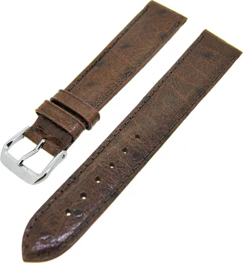 Produktbild von Uhrenarmband Kalbsleder mit Muster Schokobraun Ton in Ton 18mm S
