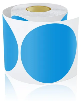 Runde Aufkleber blau 127 mm, 200 Stück, selbstklebend, Vinyl