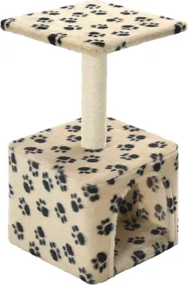 Obrázek produktu pro vidaXL Škrabadlo pro kočky Sisal 55 cm Béžový potisk tlapek