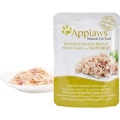 Produktbild von Applaws Pouch Hühnchen & Lamm in Gelée, Adult, jede Rasse, Huhn, Lamm, 70 g