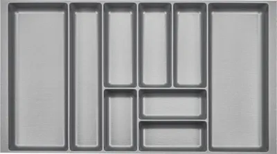 Produktbild von ORGA-BOX II Besteckeinsatz Tiefe 462 mm, Höhe 50,5 mm für Nobilia Küchen Canvas-Struktur silbergrau Breite 809 mm für Schubladen 900 mm