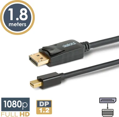 Obrázek produktu pro Kabel DisplayPort na Mini DisplayPort – DP 1.4 – 4K – 1,8 m – černý – 1 ks [20336B]