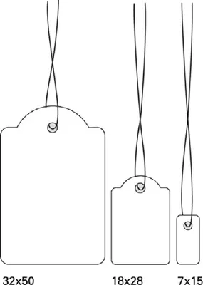 Produktbild von Hängeetiketten 32x50 mm mit Faden weiß 1000 St