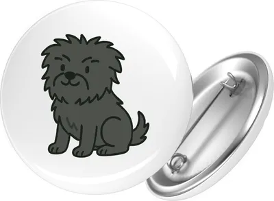 Produktbild von Huuraa Button Affenpinscher Comic Affi 25mm rund mit Sicherheitsnadel Ansteckbutton Geschenkidee