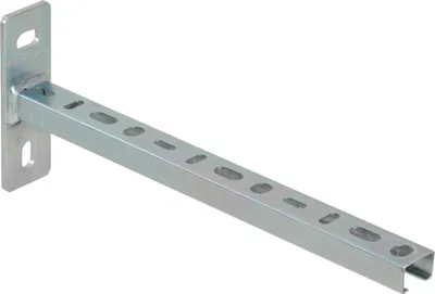 Produktbild von Dalsys Schienenkonsole, Wandausleger 28/30 Silber 32cm, Wandträger, Schwerlastträger aus verzinktem Stahl, korrosionsbeständig