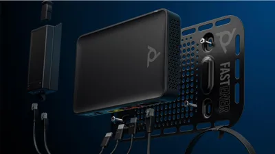 Produktbild von HP Poly Studio G62 Videokonferenzsystem mit Halterungsplatten-Kit Kein Funk-TAA, 4K Ultra HD, 30 fps, Schwarz