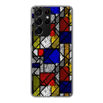 Produktbild von MuchoWow® Handyhülle Schutzhülle Hülle für Samsung Galaxy S21 Ultra Mondrian - Glasmalerei - Alte Meister - Kunstwerk - Abstrakt - Malerei Silikon Softcase Handy Hülle - Mobiltelefon