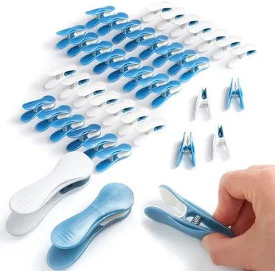 Zdjęcie produktu dla Wasknijpers, do delikatnych tkanin, 40 sztuk, niebiesko-białe